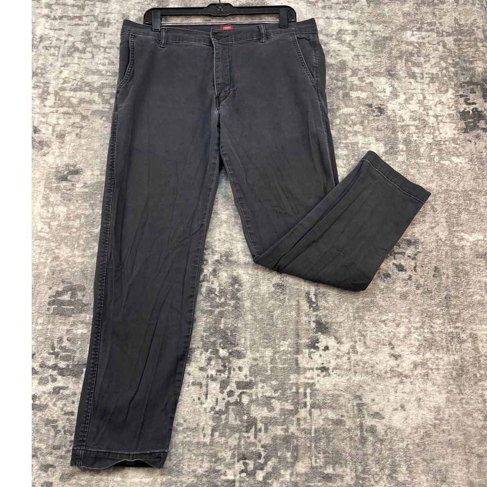 Levi‎ Strauss & Co Chino Pants Mens 35x30 Grey Stretch Twill Flat Front Casual